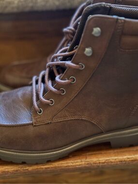 Dr. Scholl's Men's Brown Lace-Up Leather Work Boot